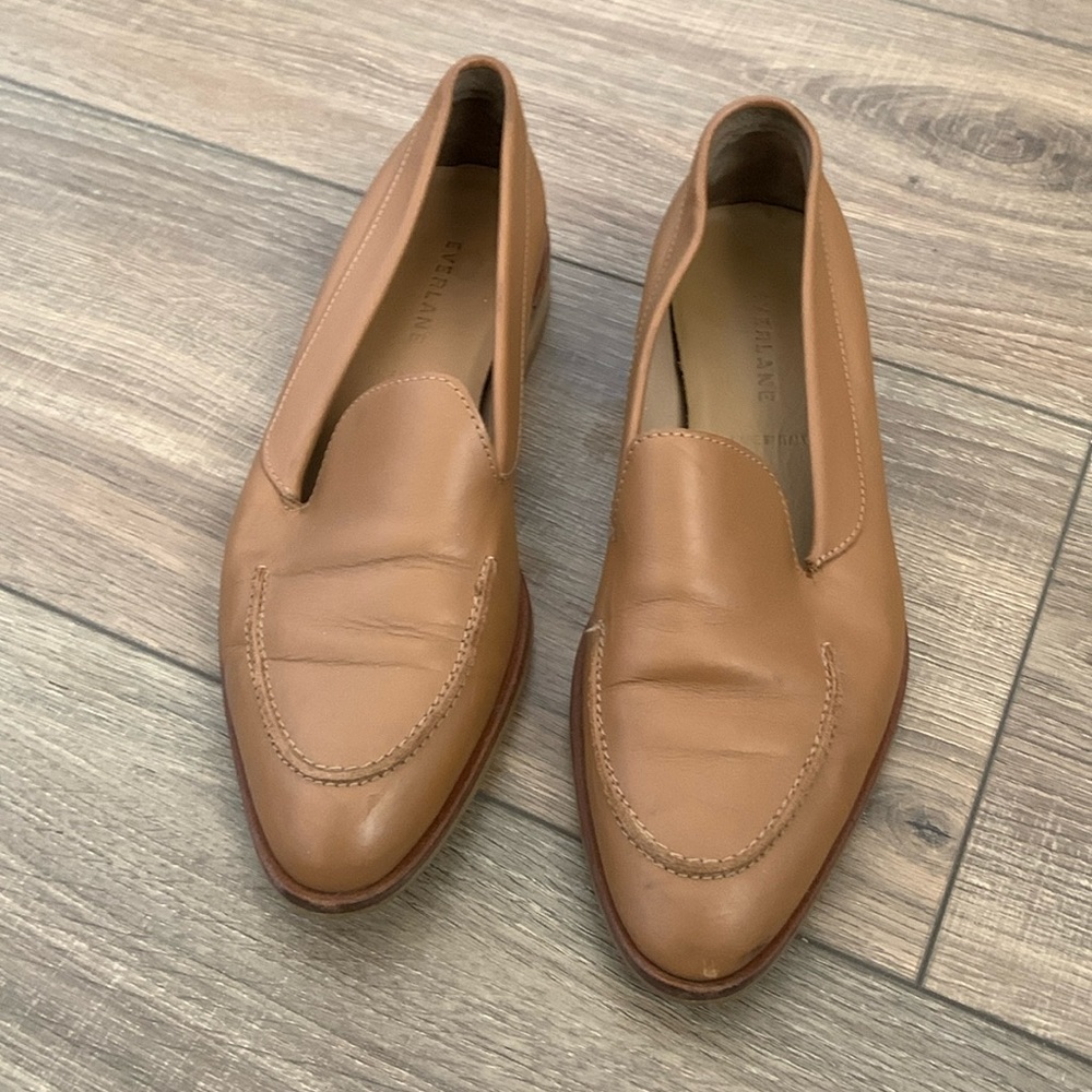 Everlane made in Italy tan leather loafers size 6 1/2